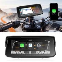 6.86 inch Motorcycle Wireless CarPlay and Android Auto Display Screen Navigator with Tire Pressure Sensor gray