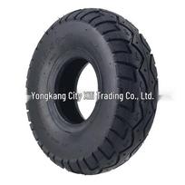 10  Handcart Tire - 4.10/3.50-4 Inflatable Thickened Rubber Tire with Inner & Outer Tubes for Small Four-Wheel Carts Inner Tube Straight Valve black