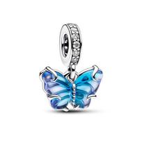 Pandora Blue Murano Glass Butterfly Dangle Charm_792698C01 gray