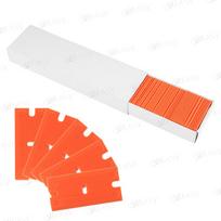 ARLANY 100pcs Plastic Razor Blades Double Edged Plastic Scraper Blades Replacement for Plastic Razor Scraper Tool for Decals oranžinė