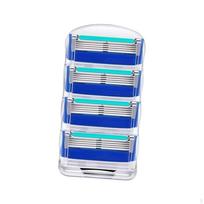 4 Pieces Stainless Steel Refillable Refill Shaver Cartridges, Blades Refills for Shave Beard mėlyna