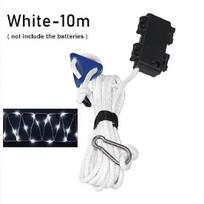 LED Camping Wind Rope Luminous Lamp Awning Tent Roof Anti-trip Night Warning Rope Windproof Waterproof Outdoors Hiking Camping White-10m 32.8ft
