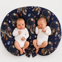 Twins Nursing Pillow + Removable Cover - Dream Catchers Navy Blue