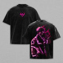 Ryomen Sukuna Jujutsu Kaisen Anime Graphic T Shirt Men Women Cotton Tshirts Vintage Washed Tee Harajuku Male Oversized T-shirt 2XL black