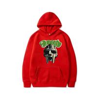 Doom-graffiti Men Hoodie Hooded Top, MF Doom Mask & Green Graffiti Front Print, Warm Fleece Pullover Sweatshirt for Sport Urban Street Outfits 3XL violetinė