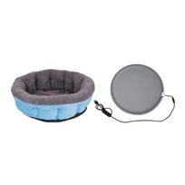 USB įkrovimo šildoma augintinio lova, reguliuojama temperatūra, katės miego lizdas, žiemos sezonui 40 cm/15.75 in mėlyna