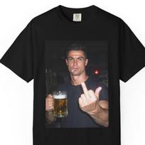 Ronaldo marškinėliai, Ronaldo t-shirt, komiksų marškinėliai, Comfort Colors®, Ronaldo vidurinis pirštas, Portugalijos žaidėjai, Pasaulio taurė 2026 150 black