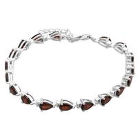 Sidabrinė apyrankė su natūraliu granatu 8.458ct, gaminio svoris 8.01g (2163060) 17-20cm tamsiai saldainių obuolių raudonos spalvos