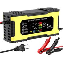 6A 12V Išmanusis automobilio akumuliatoriaus įkroviklis Automobilio ir motociklo švino rūgštinio akumuliatoriaus įkroviklis ir išmanusis pulsinis remontas bei palaikytojas US Plug geltona