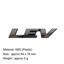 3D ABS LEV Logo Car Letter Sticker Tail Bumper Badge Auto Rear Trunk Emblem Accessories chrome-black gray