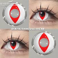 EYESHARE 1 pora RAVEN Cosplay kontaktiniai lęšiai Bloom juodi/balti Helovino makiažo akių kontaktiniai lęšiai 14,5 mm didelis lęšis white