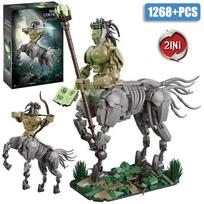 1456PCS Centaur Archer Building Blocks Magic Centaur Model Bricks Desktop Ornaments Children's Educational DIY Toys Holiday Gift gray