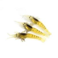 3 vnt. Minkštos krevetės formos bioninės masalai Minnow masalai Crankbaits Žvejybos įrankiai beige