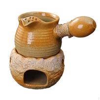 Ceramic Teapot with Infuser and Warmer Cooking Tea Pot Easy to Clean Small Boil Water 15oz for Style B brown