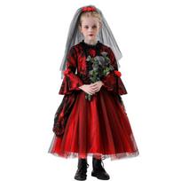 hild host ride itch ampire rincess ress alloween Costume Height 140cm tamsiai raudona spalva