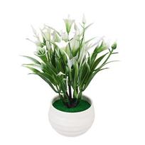 Ryški dirbtinė gėlė, bonsas, žalia, dirbtinė žolė, vazoninis augalas, dovana, gyvas vazoninis augalas white-lily