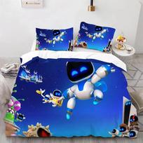 Astro Bot Cute Cartoon Bedding Set Duvet Cover Pillow Case Single Double King Size Adult Boys Bedroom 140X200cm-2pcs blue