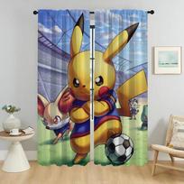 Pokemonų Namų Interjero Užuolaidos Svetainės Langų Užuolaida Pertvara Helovino Dekoracija Žaliuzės Kamera Rinkinys Iš 2 Pagaminta Poliesterio Puiki Dekoro W100*H130(CM)-Hooks&2PCS