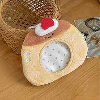 Cute Card Holder Mini with Zipper Badge Protective Cover Cartoon Portable Bag Pendant brown