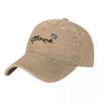 Cessna Logo Baseball Caps Snapback Denim Fabric Hats Outdoor Adjustable Casquette Streetwear Baseball Cowboy Hat for Unisex One Size beige