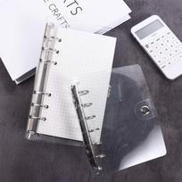 A4/A5/A6/A7 School Clip File Folder Transparent Planner Binder Notebook Loose Leaf Ring A4 gray