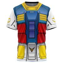 RX-78 Mobile Suit Gundam 0079 Double Sided Full Print T-shirt 2026 New Children's Role Playing Adult Quick Drying Sports Top 6XL blue