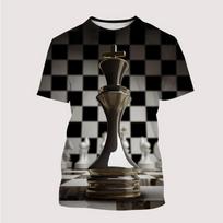 Nauja 3D spausdinta šachmatų lentos marškinėliai Vaikų mada Per dideli marškinėliai Vaikams Berniukui Mergaitei Trumpomis rankovėmis Viršutiniai drabužiai T-shirt Marškinėliai Vaikų drabužiai 100 black