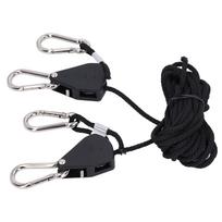 2PCS 1/8in Grow Light Rope Hanger Adjustable Heavy Duty Rope Clip Hanger High Strength Rope Hanger black