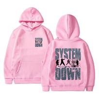 90-ųjų Vintažinis Roko Grupės System of A Down Spaudinys Su Gobtuvu Unisex Laisvalaikio Megztinis Vyrams Moterims Alternatyvios Metalo Muzikos Megztiniai Su Gobtuvu S rožinė