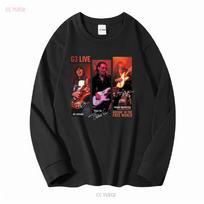 G3 Joe Satriani Steve Vai Yngwie For Fan Black T Shirt Long Or Short Sleeves Vintage Washed Versatile Fashion Stylish Stretched 4XL black