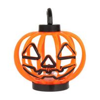 Small Pumpkin Night Lamps Halloween Lantern, LED Light Up Hollow Ornament, Battery Operated Lamp for Party Statue with Warm Indoor Outdoor Decor Home oranžinė