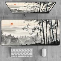 XXL Japanese style Mouse Pad Desk Mat ink-wash art 30cmx60cm Mousepad with Stitched Edges Rubber keypad Extended pad gaming mats 30cmx80cm