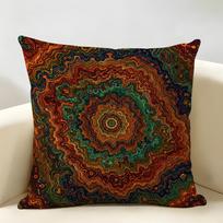 Psichodelinė Mandala Boho Pagalvės užvalkalas Patvarus Hipoalerginis Ekologiškas Linas Trumpas Pagalvės užvalkalas Skalbiamas 45cmx45cm(18x18Inch)
