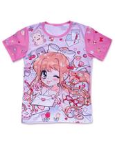 Dopamine Rainbow Gradient Energetic Girl Adult and Kids T-Shirt Cartoon 3D All-Over Print Harajuku Y2K Short Sleeve 160 pink