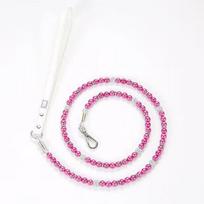 Luxury Imitation Pearl & Diamond Pet Leash - Stylish Ball Design Dog Chain for Small/medium Dogs & Cats - Ideal for Walking 125cm pink