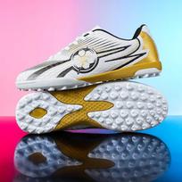 Unisex Youth Velcro Soccer Shoes with TF Studs - For Kids' Outdoor Training 34 gray