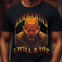 DND Mens Goliath Barbarian Shirt, Class Dungeons and Dragons D&D Gift For Him Husband Men Dad Birthday Christmas Clothing Graphic Tee Rage 130 brown