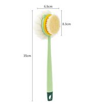 Loofah Back Scrubber Long Handle Shower Body Brush with Soft Mesh Sponge for Women Skin Exfoliating Bath, Massage beige