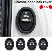 Anti Collision Shock-Absorbing 4PCS Silicone Car Door Lock Cover Stickers Anti-Scratch Protective Pad for BMW M E46 E90 E39 E60 4PCS black