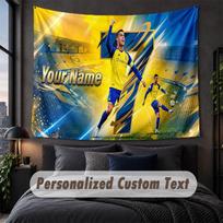 Custom Name Text Tapestry,Cristiano Ronaldo Decorative Wall Hanging, Background Tapestry For Home Bedroom 180cmx200cm
