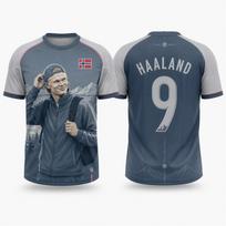 Vaikams 2026 Haaland Atminimo Futbolo Marškinėliai Sportiniai Futbolo Trumpomis Rankovėmis T-shirtai 2-13 Metų Berniukams Mergaitėms Laisvalaikio Gerbėjų Viršutiniai Drabužiai 130 gray
