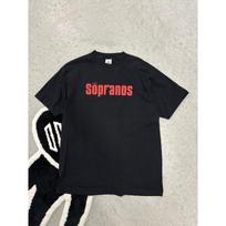 Vintage The Sopranos HBO Logo T-Shirt Black Mens Large Red Graphic Unisex T-Shirt XXXL white