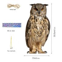 Sodo paukščių atbaidymo prietaisas su akrilo erelio dizainu kiemo apsaugai Owl