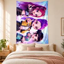 Kpop demon hunters Tapestry highquality for decorating living room bedroom dorm walls ideal as bedroom wallart orholiday gift 100cmx150cm blue