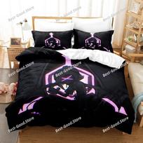 Fashion 3D Printing Anime Murder Drones Bedding Set Cartoon three-piece Set Adult Kid Bedroom Duvet Cover Sets Home Textiles EU Single 135*200cm/53x79in 3pcs black