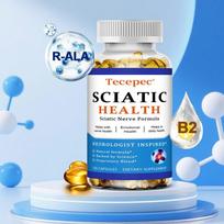 Tecepec Sciatinio nervo sveikatos formulės kapsulės, B vitaminai ir žolelių mišinys, natūralus maisto papildas, 120 kapsulių white