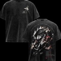 Kyoraku Shunsui BLEACH Anime Clothing Men Women T-shirts Short Sleeve Washed T Shirt Vintage Cotton Tshirt Harajuku Loose Tops S black