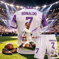 CR7 Ronaldo Nr.7 Tematikos Futbolo Apranga Suaugusiems Vaikams 3D Spausdinimo Marškinėliai Šortai Dviejų Dalių Sportinis Kostiumas Gerbėjams Tėvų ir Vaikų Apranga 120
