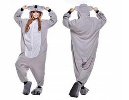 Koala Onesie Pajama Tracksuit Teddy Bear Kigurumi Costume XL gray