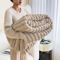 Triušio pliušinis pledas Daugiafunkcinis miegojimo pledas Falei Pliušinis biuro pledas Sofa Automobilio uždangalas Pledas 70x100cm chaki